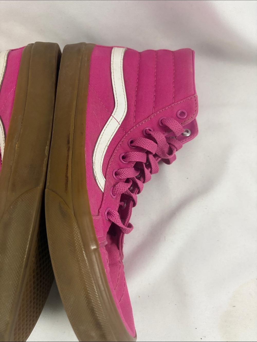 Vans Womens Hightop Shoes Size 9 Pink Sneakers Skateboard - Picture 11 of 13